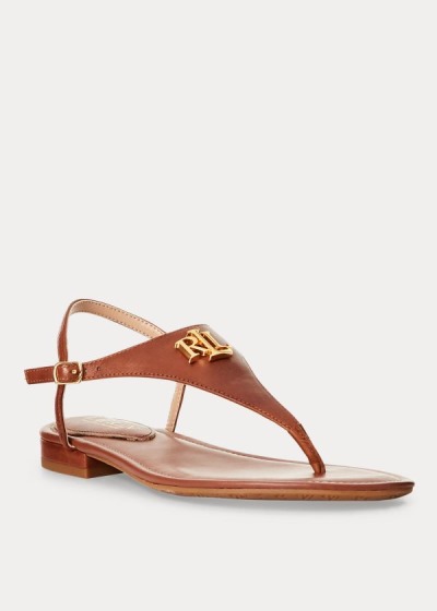 Sandalias Ralph Lauren Mujer Marrom Oscuro - Ellington Leather - WTYKV0256